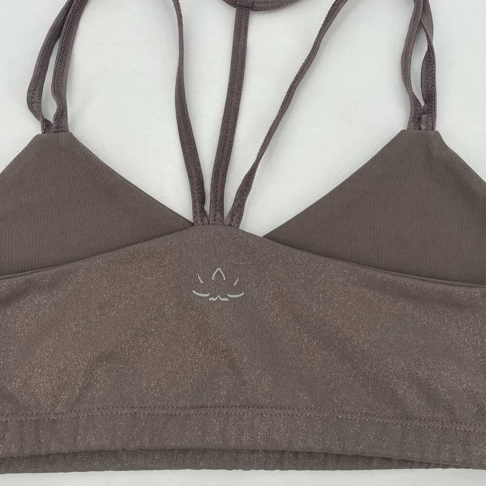 BEYOND YOGA Size Large Twinkle Bra Strappy Racerback in Mocha Brown - Picture 10 of 10
